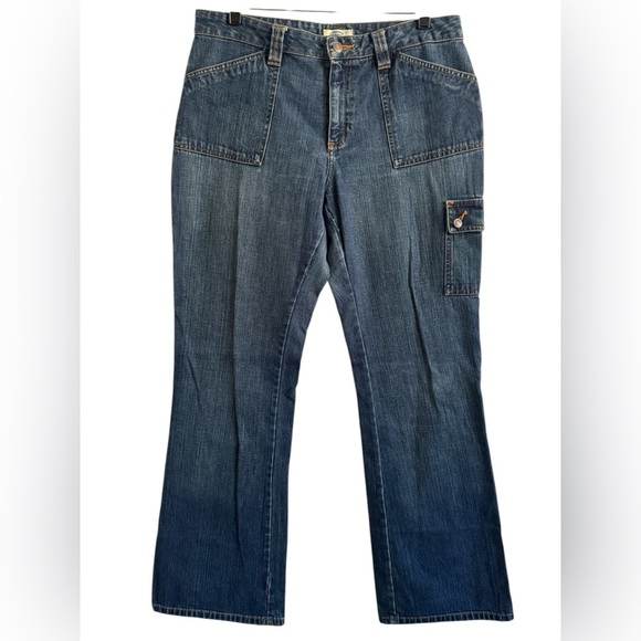 Vintage Old Navy Cargo Pocket Bootcut Fall 2002 Y2K Jeans Size 12 **READ** - Picture 1 of 16